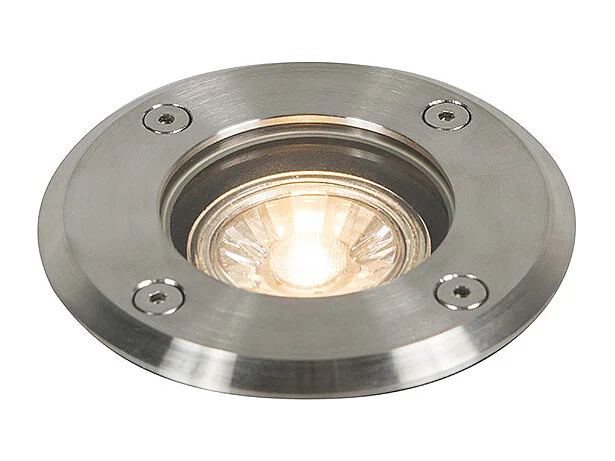 Spot de sol extérieur acier 11cm IP67 - Basic Round