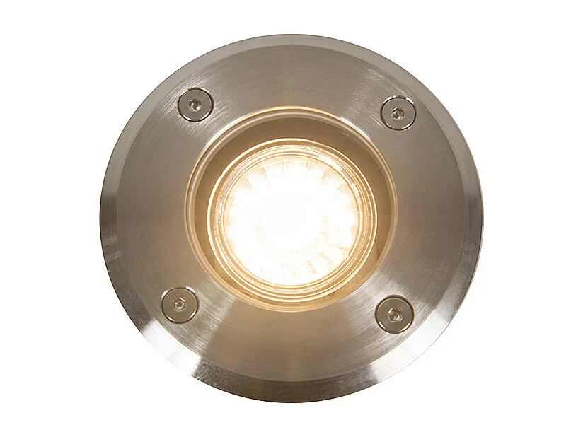 Spot de sol extérieur acier 11cm IP67 - Basic Round