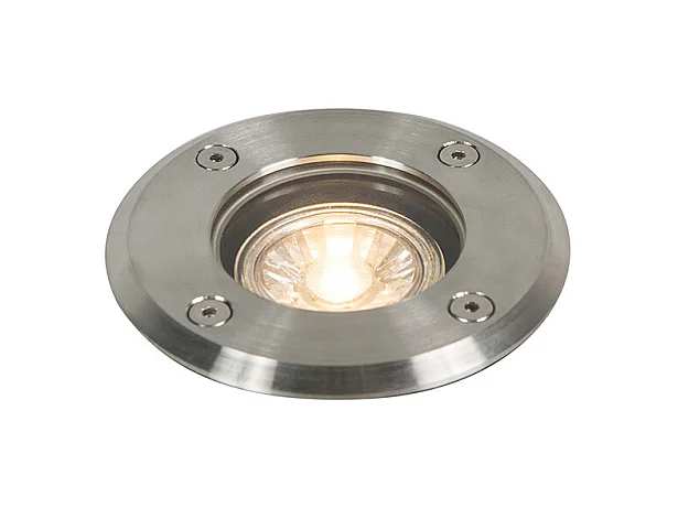 Spot de sol extérieur acier 11cm IP67 - Basic Round