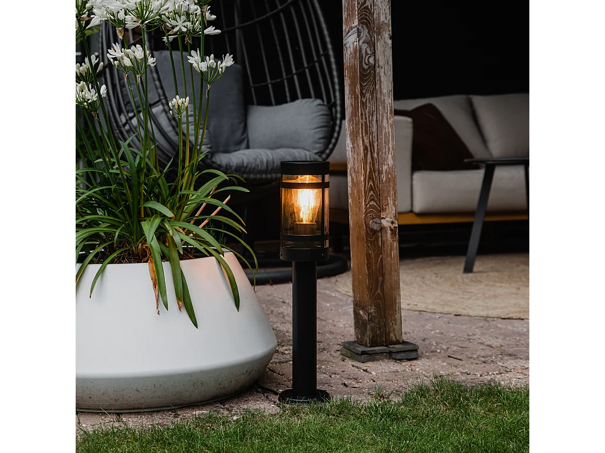 Lampe d'extérieur moderne noire 50 cm IP44 - Gleam