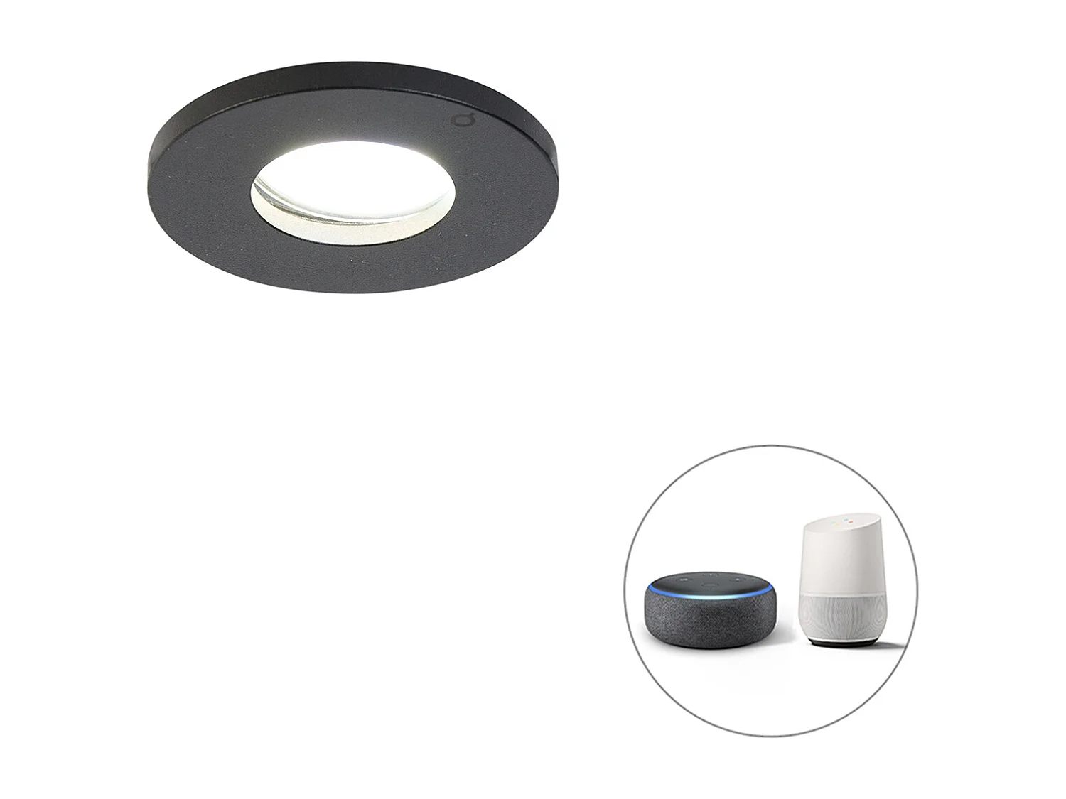 Spot encastré intelligent pour salle de bain noir avec Wi-Fi GU10 - Shed