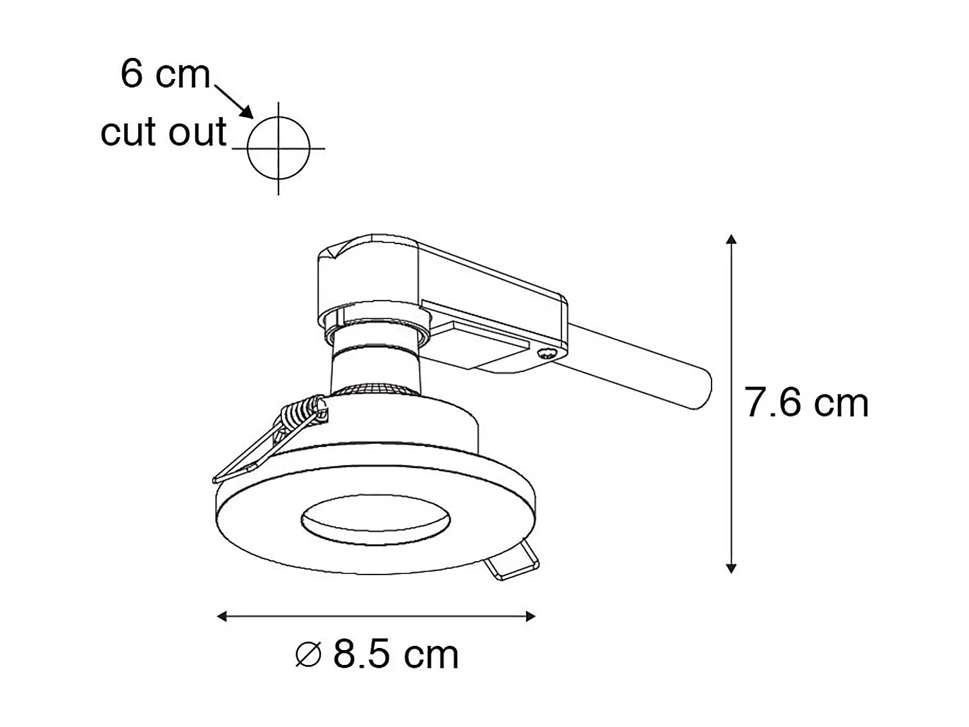 Spot encastré intelligent pour salle de bain noir avec Wi-Fi GU10 - Shed