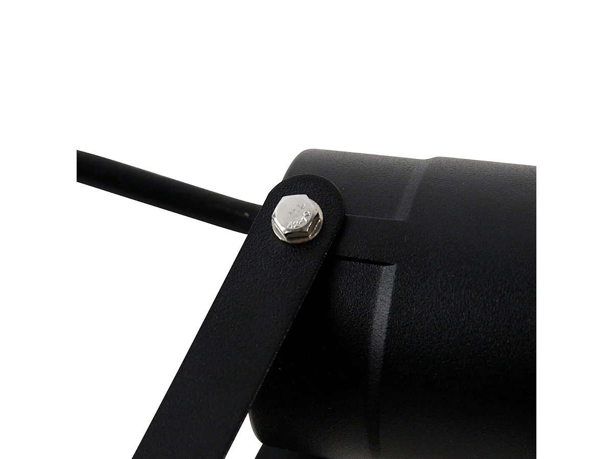 Spot moderne noir avec cordon et prise 200cm IP65 - Basic