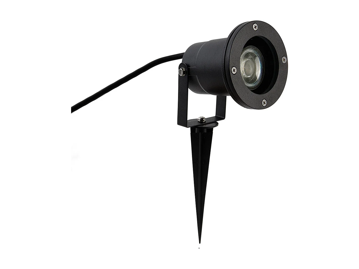 Spot moderne noir avec cordon et prise 200cm IP65 - Basic