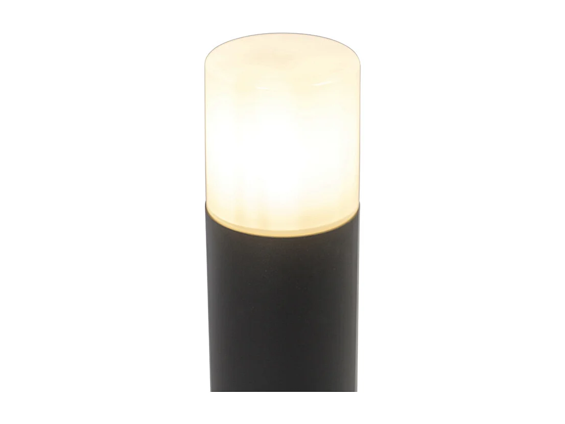 Lampe d'extérieur sur pied noire avec abat-jour opale blanc 30 cm IP44 - Odense