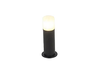 Lampe d'extérieur sur pied noire avec abat-jour opale blanc 30 cm IP44 - Odense