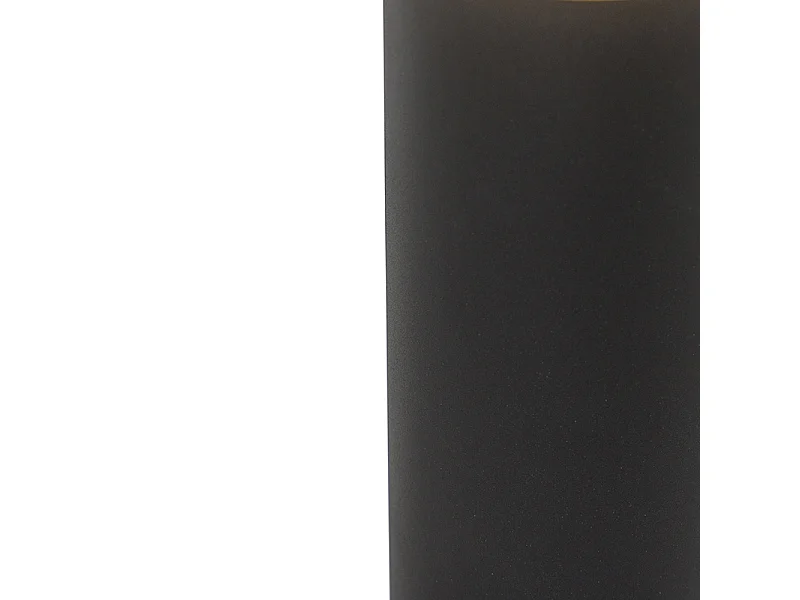 Lampe d'extérieur sur pied noire avec abat-jour opale blanc 30 cm IP44 - Odense