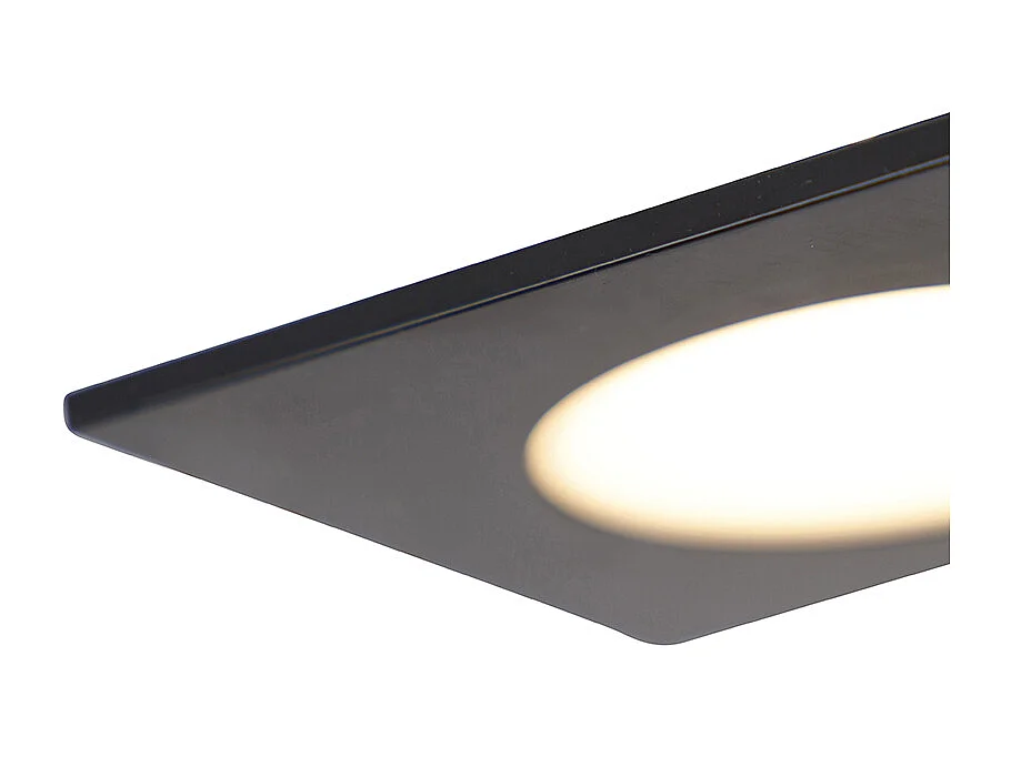 Spot encastré moderne noir avec LED à 3 niveaux de luminosité IP65 - Simply