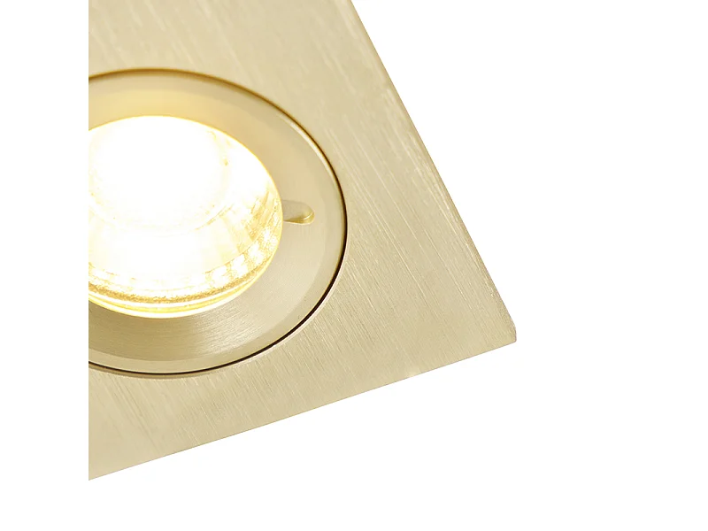 Spot encastré moderne doré carré IP44 - Xena