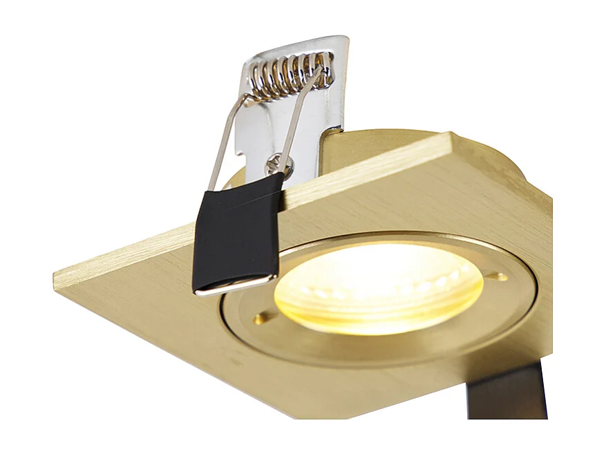 Spot encastré moderne doré carré IP44 - Xena