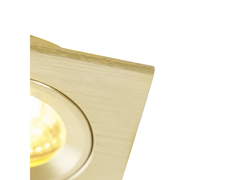 Spot encastré moderne doré carré IP44 - Xena