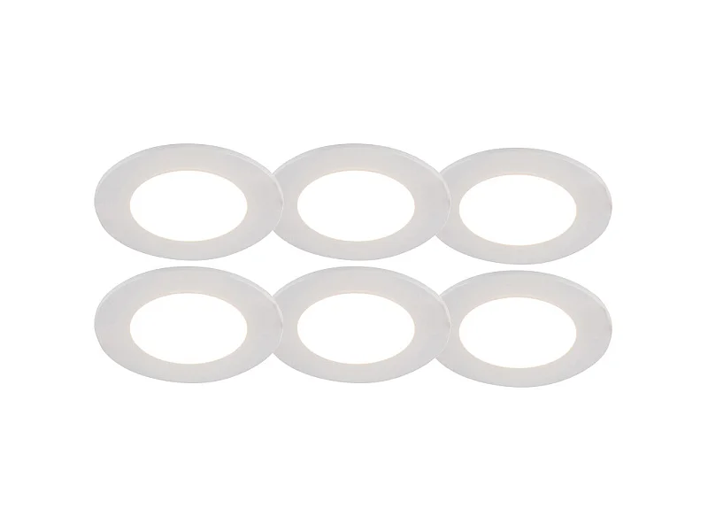 Lot de 6 spots encastrés blancs avec LED à intensité variable 3 niveaux IP65 - Blanca