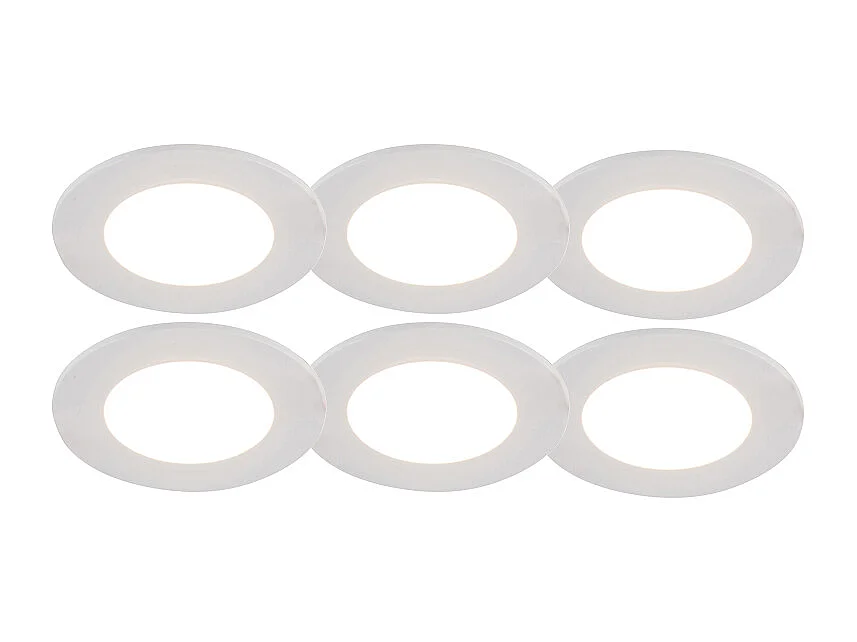 Lot de 6 spots encastrés blancs avec LED à intensité variable 3 niveaux IP65 - Blanca