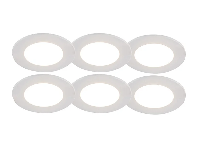 Lot de 6 spots encastrés blancs avec LED à intensité variable 3 niveaux IP65 - Blanca