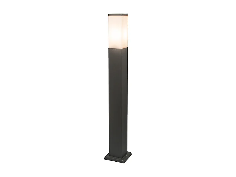 Lampadaire d'extérieur moderne gris foncé avec opale 80 cm IP44 - Malios