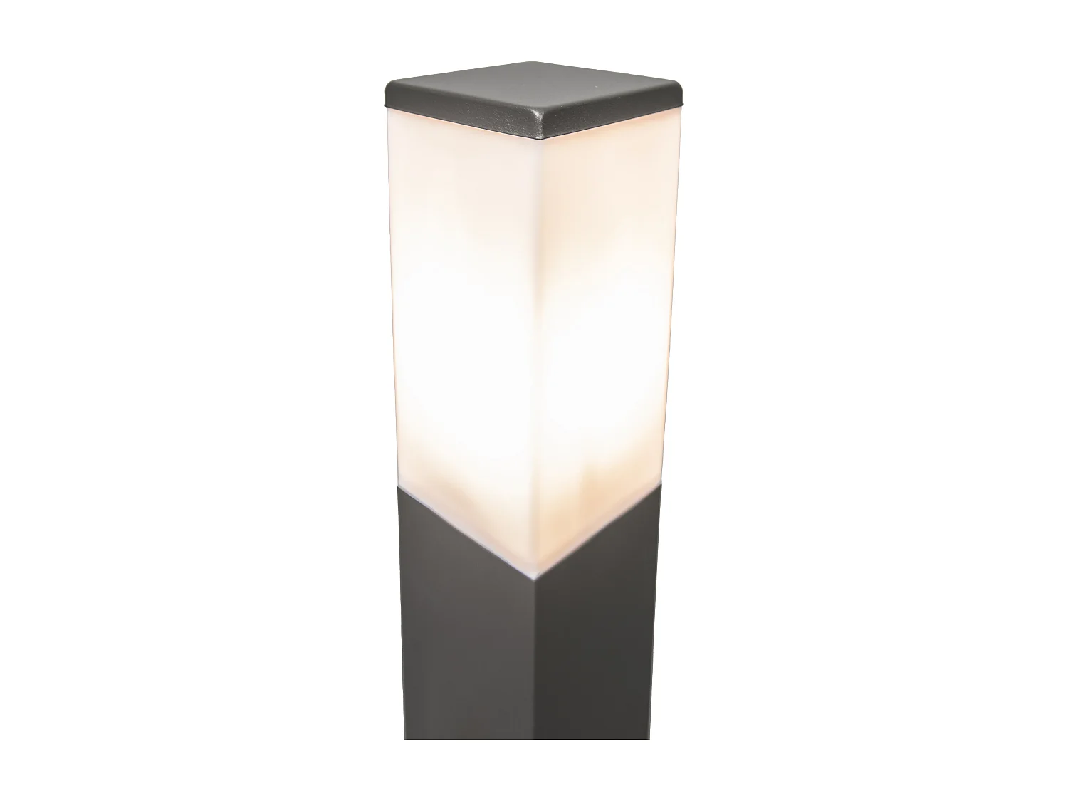 Lampadaire d'extérieur moderne gris foncé avec opale 80 cm IP44 - Malios