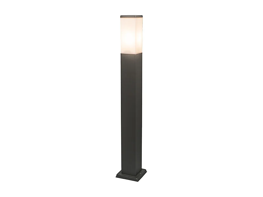 Lampadaire d'extérieur moderne gris foncé avec opale 80 cm IP44 - Malios