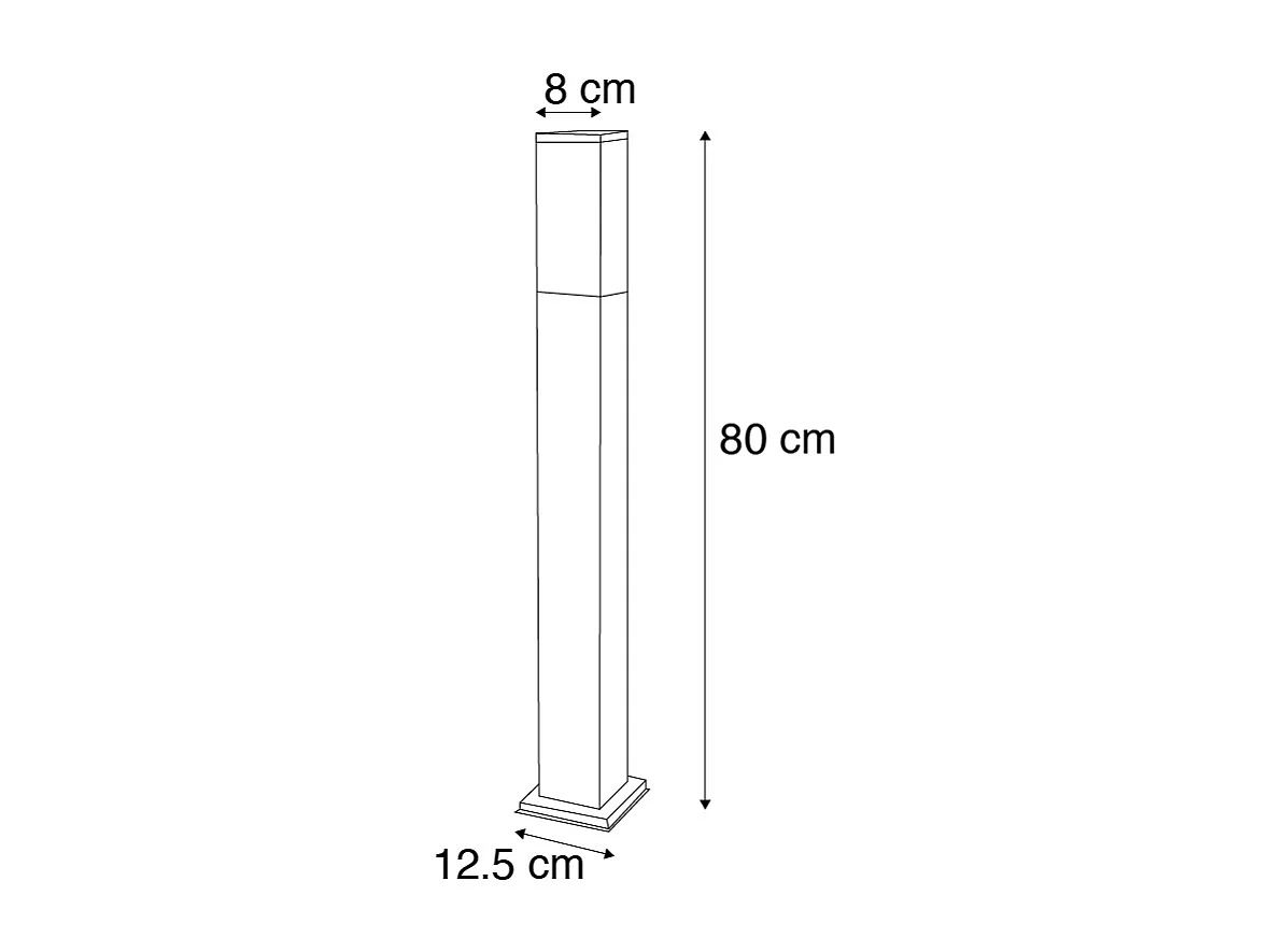Lampadaire d'extérieur moderne gris foncé avec opale 80 cm IP44 - Malios