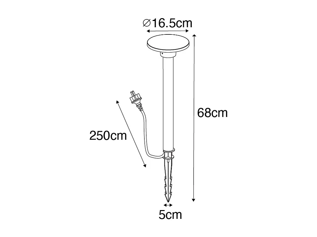 Spot à pointes moderne noir avec LED IP54 - Skyf