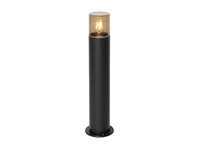 Lampe d'extérieur sur pied noire avec abat-jour fumé 50 cm - Odense