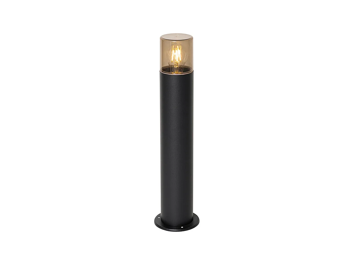 Lampe d'extérieur sur pied noire avec abat-jour fumé 50 cm - Odense