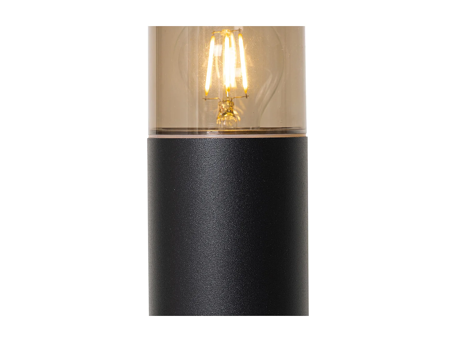 Lampadaire d'extérieur noir avec abat-jour fumé 50 cm - Odense