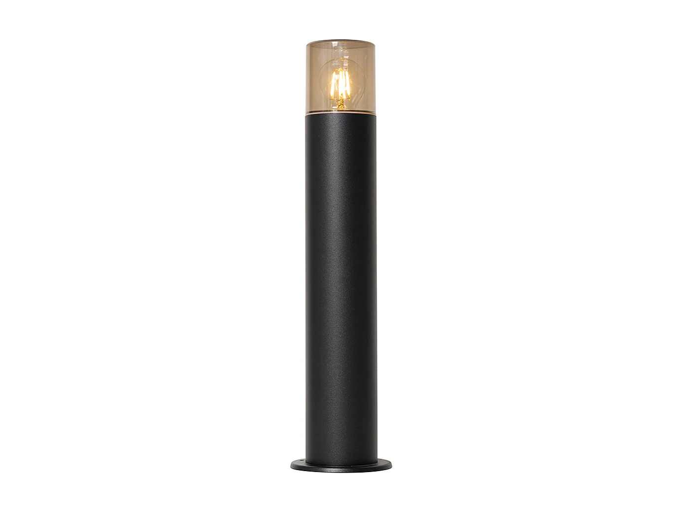Lampadaire d'extérieur noir avec abat-jour fumé 50 cm - Odense