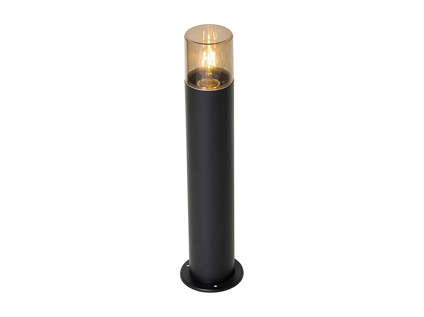Lampadaire d'extérieur noir avec abat-jour fumé 50 cm - Odense