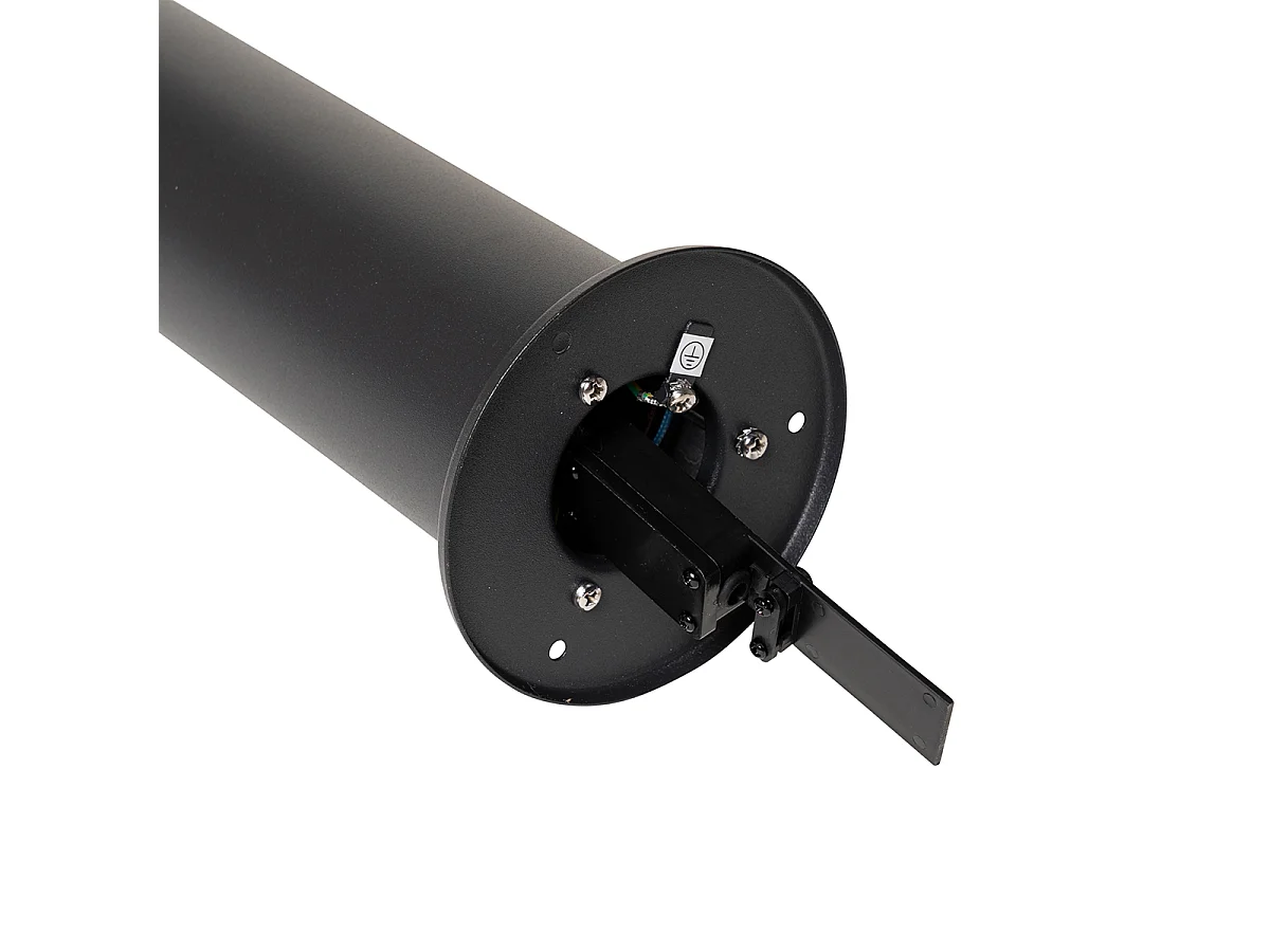 Lampadaire d'extérieur noir avec abat-jour fumé 50 cm - Odense