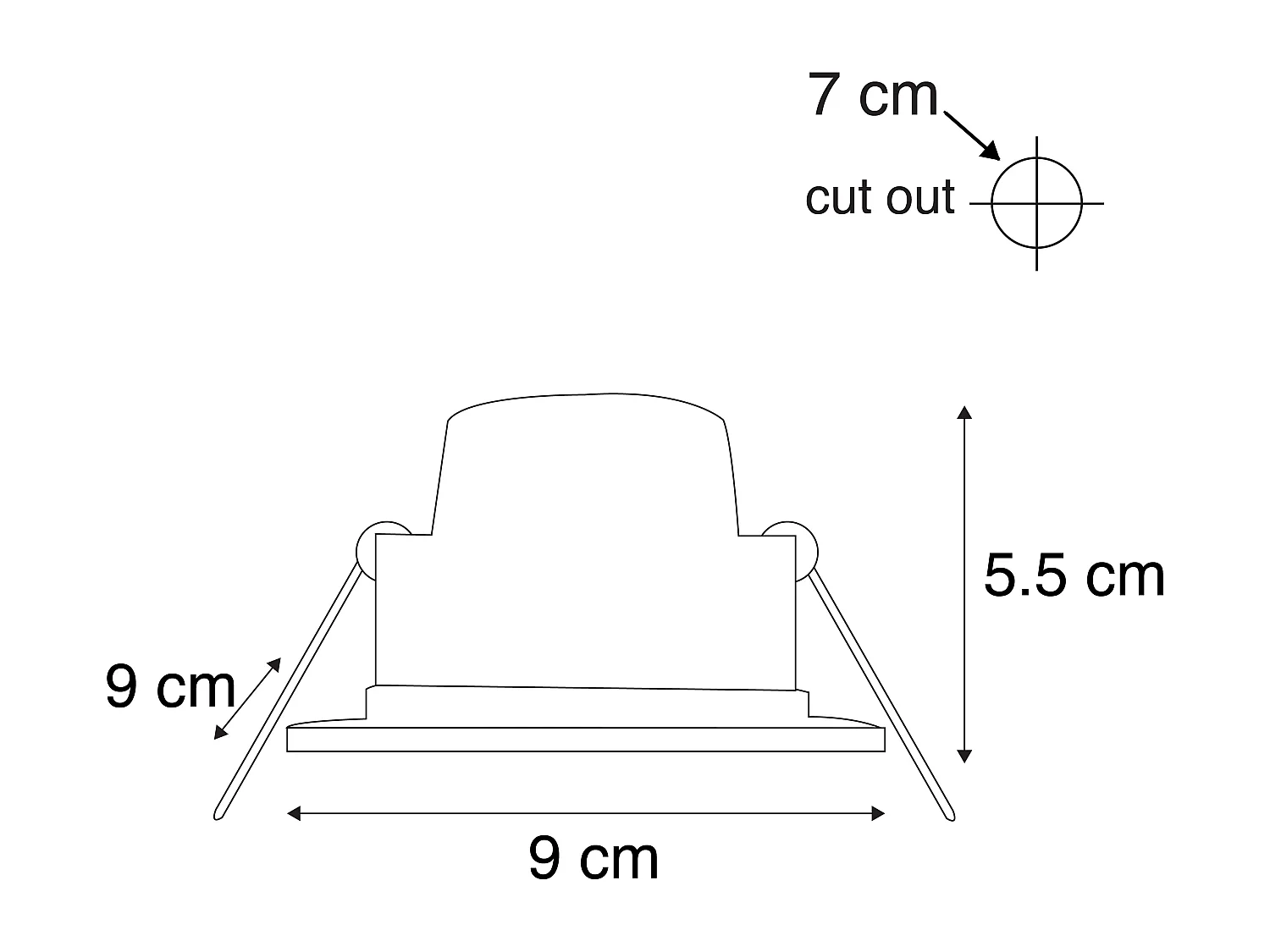 Lot de 6 spots encastrés noirs avec LED à intensité variable 3 niveaux IP65 - Simply