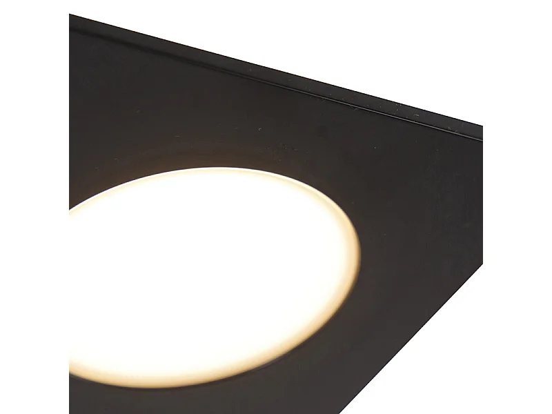 Lot de 6 spots encastrés noirs avec LED à intensité variable 3 niveaux IP65 - Simply