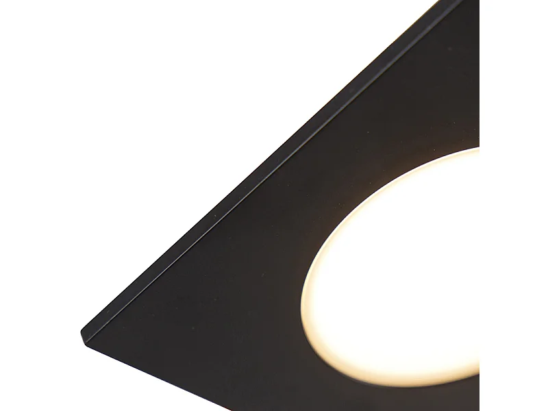 Lot de 6 spots encastrés noirs avec LED à intensité variable 3 niveaux IP65 - Simply