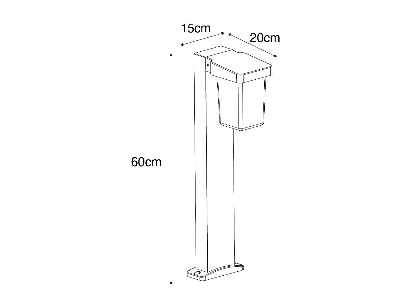 Lampe d'extérieur moderne sur pied noir 60 cm IP54 - Chimay