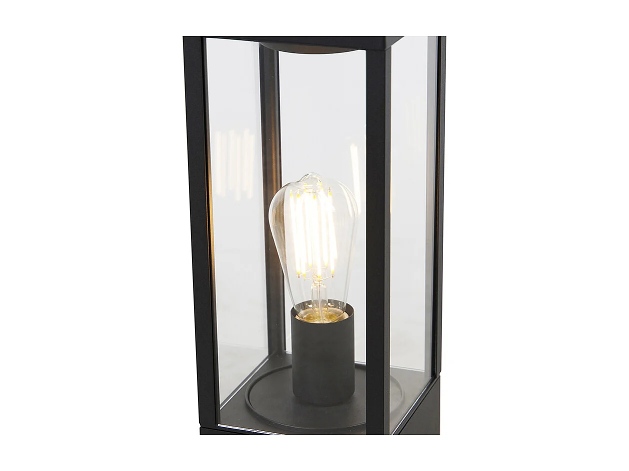 Lampadaire d'extérieur noir 40 cm avec piquet de terre et presse-étoupe - Charlois