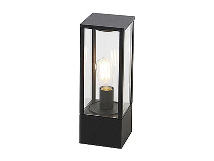 Lampadaire d'extérieur noir 40 cm avec piquet de terre et presse-étoupe - Charlois