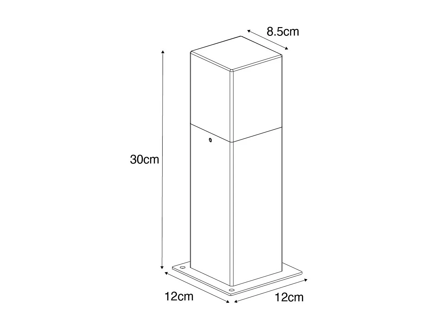 Lampe d'extérieur 30 cm grise avec piquet de terre et manchon de câble - Denmark