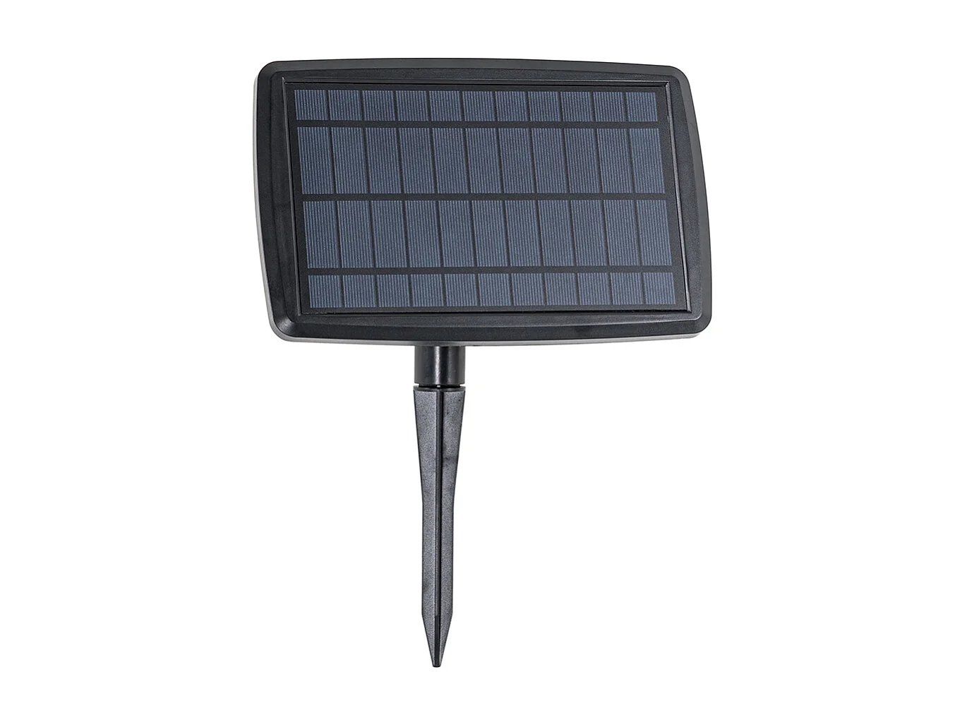 Lot de 4 spots sur piquet noir avec LED IP65 solaire rechargeable - Garly