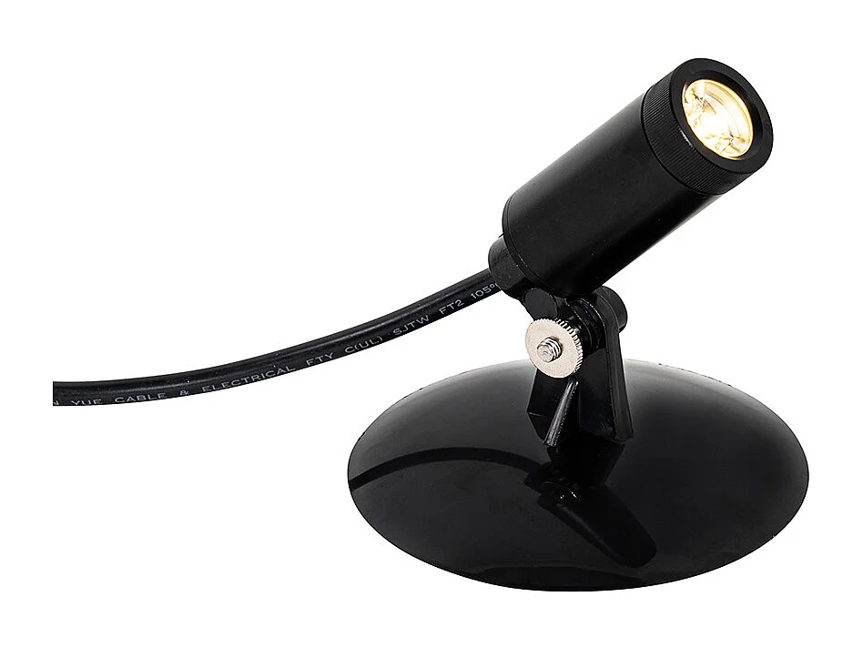 Lot de 4 spots sur piquet noir avec LED IP65 solaire rechargeable - Garly