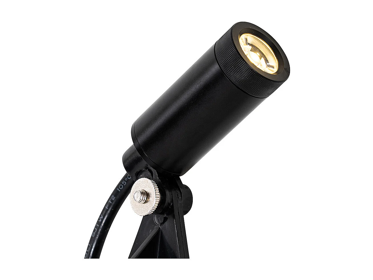 Lot de 4 spots sur piquet noir avec LED IP65 solaire rechargeable - Garly