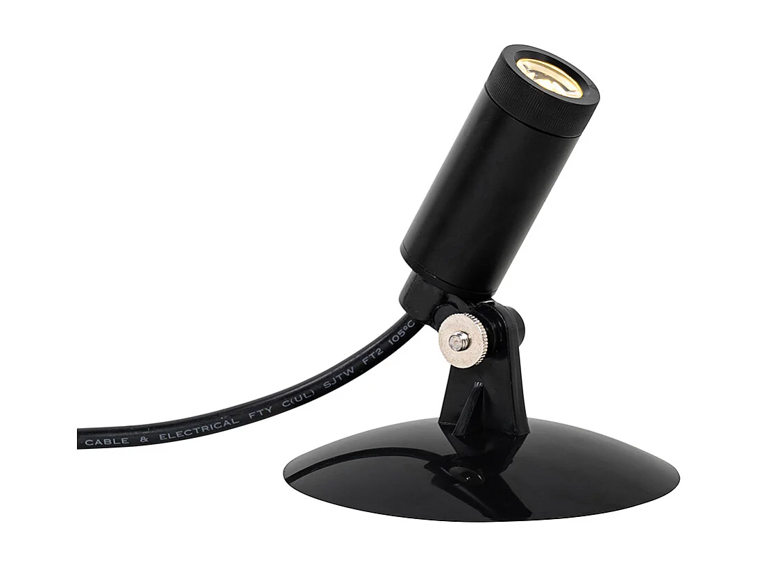 Lot de 4 spots sur piquet noir avec LED IP65 solaire rechargeable - Garly