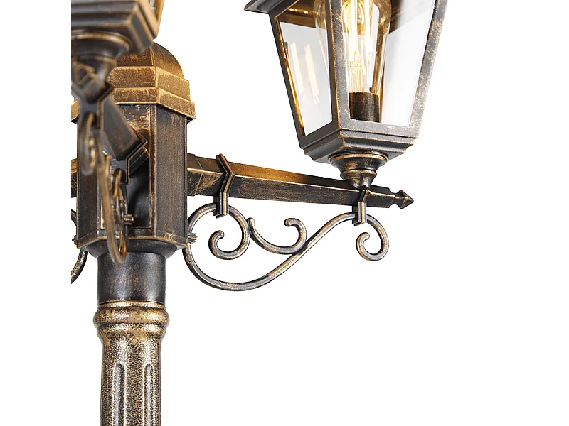 Lanterne classique or antique 3 lumières IP44 - Capital