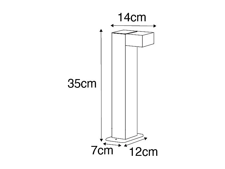 Lampadaire d'extérieur industriel noir 35 cm IP44 - Baleno