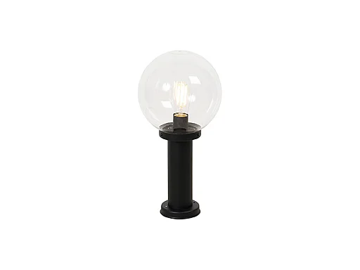 Lampe d'extérieur sur pied noire avec boule transparente 50 cm IP44 - Sfera