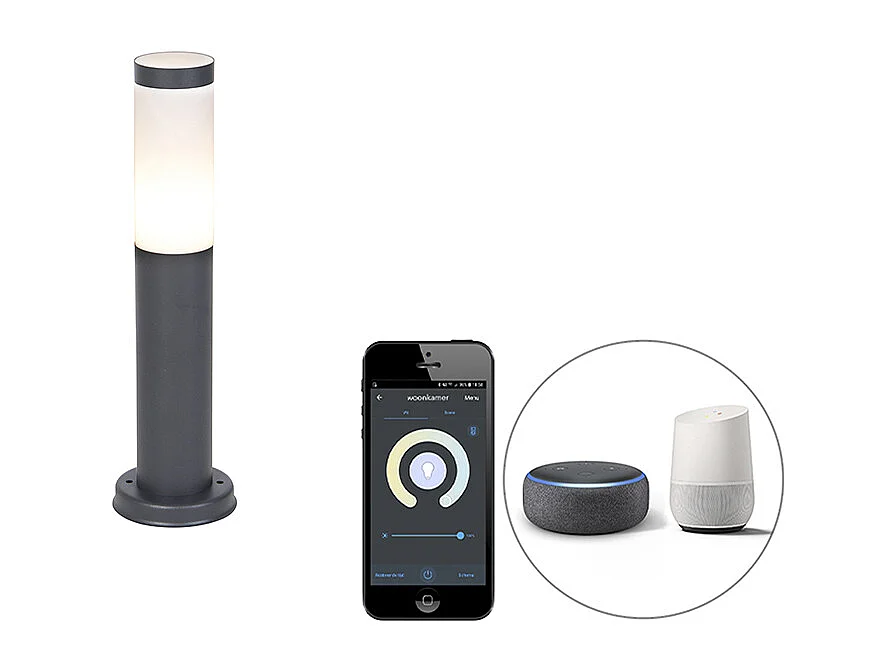 Lampadaire d'extérieur intelligent anthracite 45 cm avec Wifi P45 - Rox