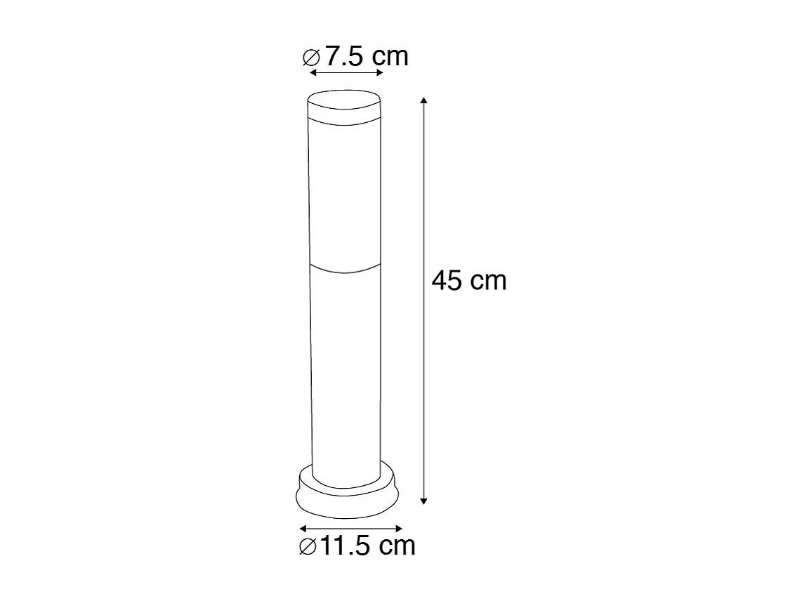 Lampadaire d'extérieur intelligent anthracite 45 cm avec Wifi P45 - Rox