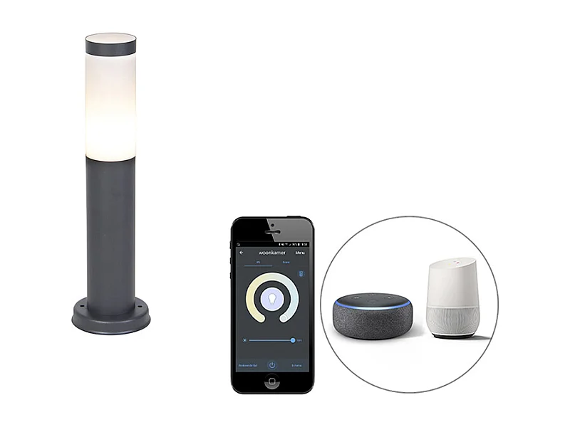 Lampadaire d'extérieur intelligent anthracite 45 cm avec Wifi P45 - Rox