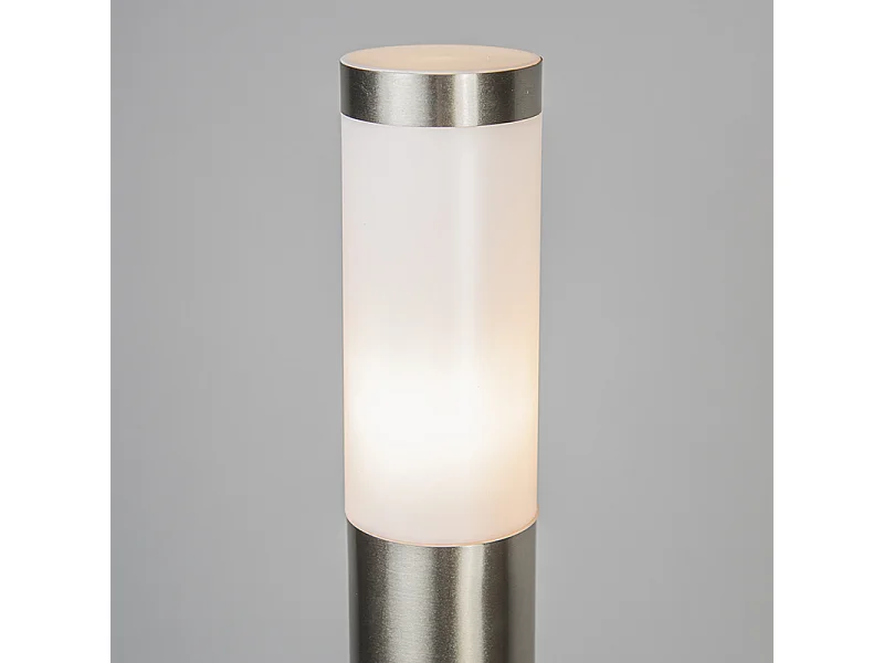 Lampadaire d'extérieur acier 110 cm IP44 - Rox avec broche de terre et gaine de câble