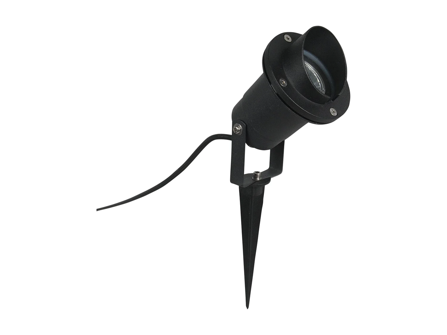 Spot de jardin noir avec cordon et prise IP65 - DONE