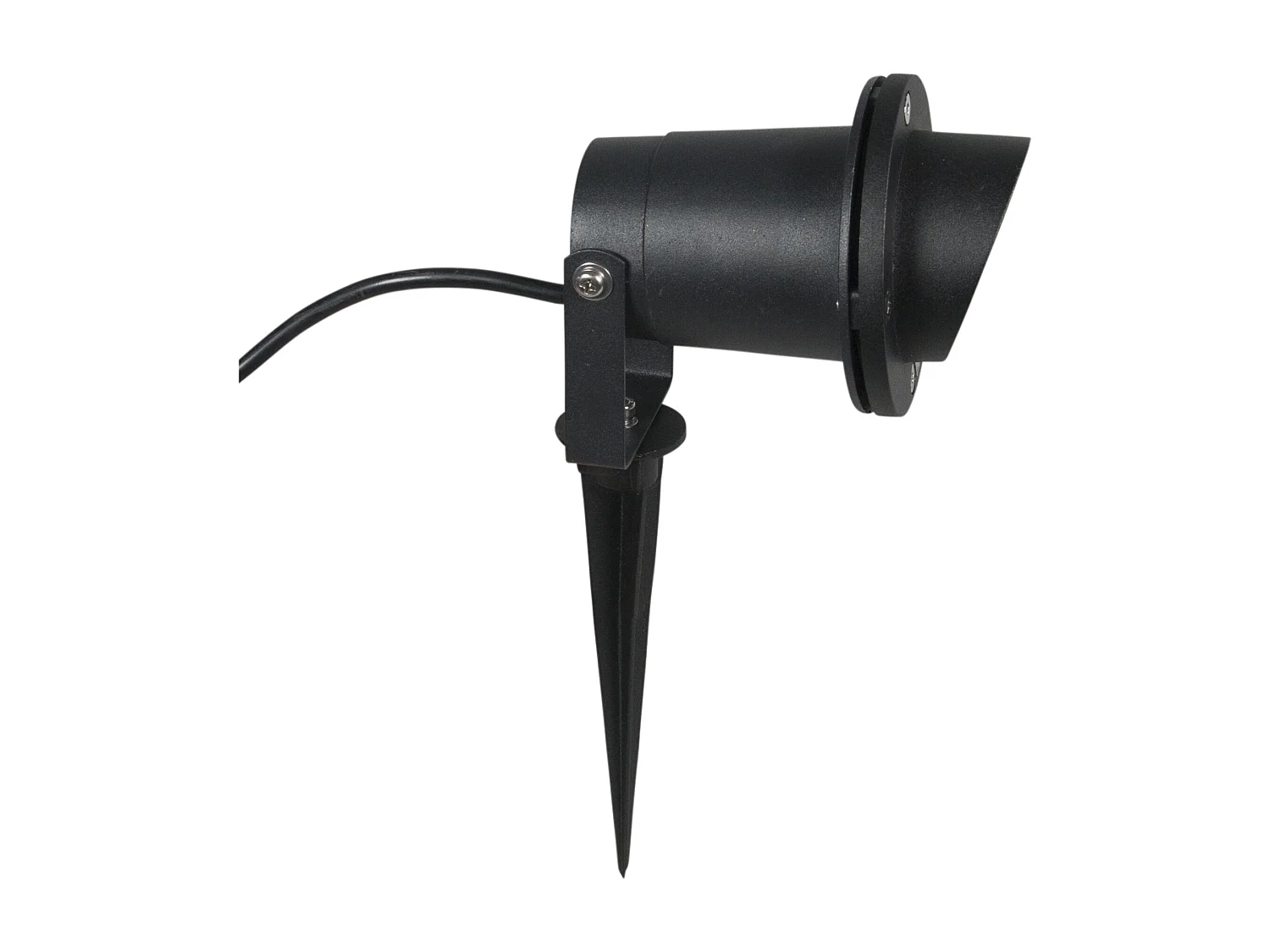 Projecteur de jardin à piquer noir avec cordon et prise IP65 - Done