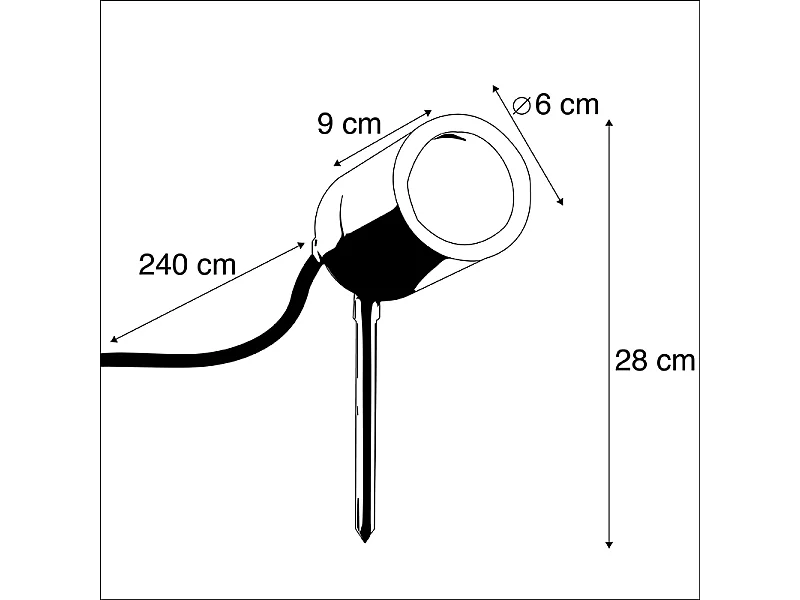 Spot encastrable anthracite orientable IP44 - Solo